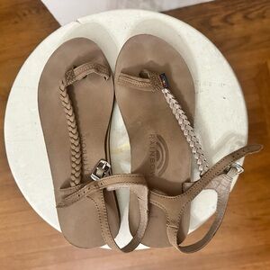 Rainbow Braided Leather Sandal